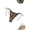 image:imageWomens 2 Pieces Zebra Striped Bikini Set Halter Triangle Swimsuit Y2K Tie Side Bathing SuitBrown
