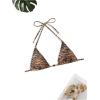 image:imageWomens 2 Pieces Zebra Striped Bikini Set Halter Triangle Swimsuit Y2K Tie Side Bathing SuitBrown