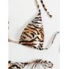 image:imageWomens 2 Pieces Zebra Striped Bikini Set Halter Triangle Swimsuit Y2K Tie Side Bathing SuitCoffee Brown