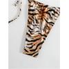image:imageWomens 2 Pieces Zebra Striped Bikini Set Halter Triangle Swimsuit Y2K Tie Side Bathing SuitCoffee Brown