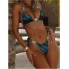 image:imageWomens 2 Pieces Zebra Striped Bikini Set Halter Triangle Swimsuit Y2K Tie Side Bathing SuitMulticolor Blue