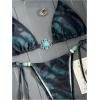 image:imageWomens 2 Pieces Zebra Striped Bikini Set Halter Triangle Swimsuit Y2K Tie Side Bathing SuitMulticolor Blue
