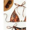 image:imageWomens 2 Pieces Zebra Striped Bikini Set Halter Triangle Swimsuit Y2K Tie Side Bathing SuitOrange