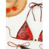 image:imageWomens 2 Pieces Zebra Striped Bikini Set Halter Triangle Swimsuit Y2K Tie Side Bathing SuitRed