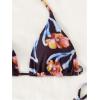 image:imageWomens 3 Piece Floral Cheeky Bikini Sets Halter String Swimsuit with Mesh Beach Cover Up SkirtMix Brown