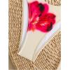 image:imageWomens 3 Piece Floral Cheeky Bikini Sets Halter String Swimsuit with Mesh Beach Cover Up SkirtYellow