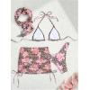 image:imageWomens 4 Piece Swimsuits Floral Cheetah Bikini Sets Bathing Suit with Mesh Cover Up Skirt amp BandanaMulticolor