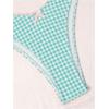 image:imageWomens Gingham High Cut Bikini Set 2 Piece Bowknot Spaghetti Strap Plaid Swimsuits Summer BeachwearBlue