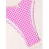 image:imageWomens Gingham High Cut Bikini Set 2 Piece Bowknot Spaghetti Strap Plaid Swimsuits Summer BeachwearPink