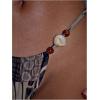 image:imageWomens High Cut Beaded Bikini Bottom Tie Side Cheeky Thongs Graphic Booty Swim PantyMulticolor