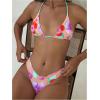 image:imageWomens High Waisted Bikini Sets Floral Halter Triangle Two Piece Swimsuits Cheeky Bathing SuitLight Orange