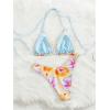 image:imageWomens High Waisted Bikini Sets Floral Halter Triangle Two Piece Swimsuits Cheeky Bathing SuitMulticolor