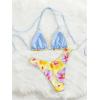 image:imageWomens High Waisted Bikini Sets Floral Halter Triangle Two Piece Swimsuits Cheeky Bathing SuitYellow