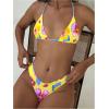 image:imageWomens High Waisted Bikini Sets Floral Halter Triangle Two Piece Swimsuits Cheeky Bathing SuitYellow
