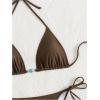 image:imageWomens Pearl Beaded Cheeky Micro Bikini Sets High Cut Triangle String Thong SwimsuitsBrown