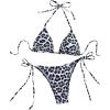 image:imageWomens 2 Pieces Zebra Striped Bikini Set Halter Triangle Swimsuit Y2K Tie Side Bathing SuitGrey Cheetah