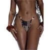 image:imageWomens High Cut Beaded Bikini Bottom Tie Side Cheeky Thongs Graphic Booty Swim PantyMulticolor