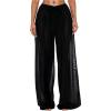 image:imageWomens Sheer Mesh Swimsuit Cover Up Drawstring Waist Wide Leg Loose Beach PantsBlack