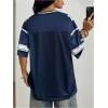 image:imageJersey Shirts for Women Number Graphic V Neck Oversized Tshirts Y2k Football Jersey StreetwearBlue