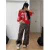image:imageJersey Shirts for Women Number Graphic V Neck Oversized Tshirts Y2k Football Jersey StreetwearDark Red