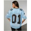 image:imageJersey Shirts for Women Number Graphic V Neck Oversized Tshirts Y2k Football Jersey StreetwearNumber Blue