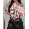 image:imageJersey Shirts for Women Number Graphic V Neck Oversized Tshirts Y2k Football Jersey StreetwearPink