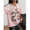 image:imageJersey Shirts for Women Number Graphic V Neck Oversized Tshirts Y2k Football Jersey StreetwearPink