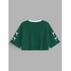image:imageJersey Shirts for Women Number Print V Neck Mesh Cropped Jersey Y2k Oversized Tshirts StreetwearGreen