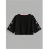 image:imageJersey Shirts for Women Number Print V Neck Mesh Cropped Jersey Y2k Oversized Tshirts StreetwearPink and Black