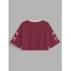 image:imageJersey Shirts for Women Number Print V Neck Mesh Cropped Jersey Y2k Oversized Tshirts StreetwearRed Pink