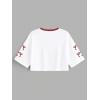 image:imageJersey Shirts for Women Number Print V Neck Mesh Cropped Jersey Y2k Oversized Tshirts StreetwearWhite