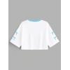 image:imageJersey Shirts for Women Number Print V Neck Mesh Cropped Jersey Y2k Oversized Tshirts StreetwearWhite Blue