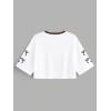 image:imageJersey Shirts for Women Number Print V Neck Mesh Cropped Jersey Y2k Oversized Tshirts StreetwearWhite Brown