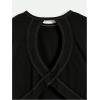 image:imageWomens 2 Packs Open Back Tops Criss Cross Cut Out Summer Casual T Shirt Crewneck Short Sleeve Backless TeeBlack and White