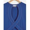 image:imageWomens 2 Packs Open Back Tops Criss Cross Cut Out Summer Casual T Shirt Crewneck Short Sleeve Backless TeeMulticolor Blue