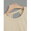 image:imageWomens 2 Packs Open Back Tops Criss Cross Cut Out Summer Casual T Shirt Crewneck Short Sleeve Backless TeeMulticolor Pink