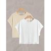 image:imageWomens 2 Packs Open Back Tops Criss Cross Cut Out Summer Casual T Shirt Crewneck Short Sleeve Backless TeeMulticolor White