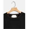 image:imageWomens 2 Packs Open Back Tops Criss Cross Cut Out Summer Casual T Shirt Crewneck Short Sleeve Backless TeePink and Black