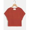 image:imageWomens 2 Packs Open Back Tops Criss Cross Cut Out Summer Casual T Shirt Crewneck Short Sleeve Backless TeePure Red and White