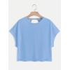 image:imageWomens 2 Packs Open Back Tops Criss Cross Cut Out Summer Casual T Shirt Crewneck Short Sleeve Backless TeeWhite and Light Blue