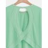 image:imageWomens 2 Packs Open Back Tops Criss Cross Cut Out Summer Casual T Shirt Crewneck Short Sleeve Backless TeeWhite and Light Green