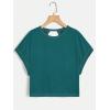 image:imageWomens 2 Packs Open Back Tops Criss Cross Cut Out Summer Casual T Shirt Crewneck Short Sleeve Backless TeeWhite and Water Blue