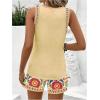 image:imageWomens 2 Piece Beach Vacation Clothes Floral Tank Top and Shorts Set Tropical Summer OutfitsBeige