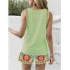 image:imageWomens 2 Piece Beach Vacation Clothes Floral Tank Top and Shorts Set Tropical Summer OutfitsGreen