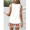 image:imageWomens 2 Piece Beach Vacation Clothes Floral Tank Top and Shorts Set Tropical Summer OutfitsSolid White
