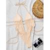 image:imageWomens 2 Piece Beaded Tankini Sets Halter Swimsuits Textured Backless Tie Side Bathing SuitApricot