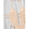 image:imageWomens 2 Piece Beaded Tankini Sets Halter Swimsuits Textured Backless Tie Side Bathing SuitApricot