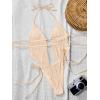 image:imageWomens 2 Piece Beaded Tankini Sets Halter Swimsuits Textured Backless Tie Side Bathing SuitApricot