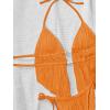 image:imageWomens 2 Piece Beaded Tankini Sets Halter Swimsuits Textured Backless Tie Side Bathing SuitBurnt Orange