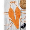 image:imageWomens 2 Piece Beaded Tankini Sets Halter Swimsuits Textured Backless Tie Side Bathing SuitBurnt Orange